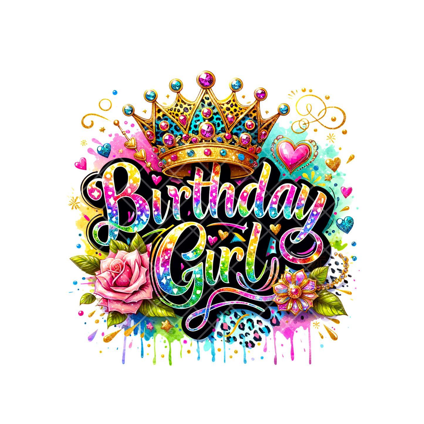 Birthday Girl With Crown PNG