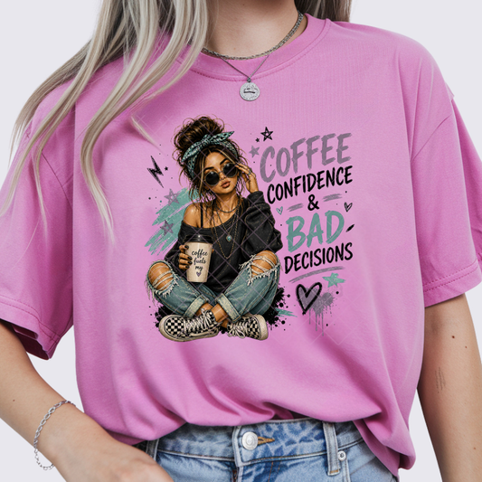 Coffee And Confidence Babe - Premium Graphic T-Shirt for Casual Wear