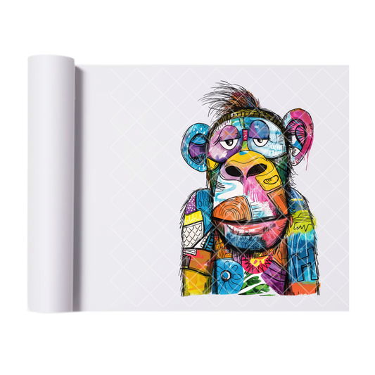 Monkey Art Painting - Direct Print Film Transfer for Trendy T-Shirts, Cotton, Polyester & Blends - High-Quality Print