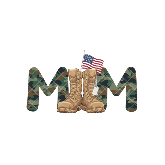Military Mom Boots Flag PNG
