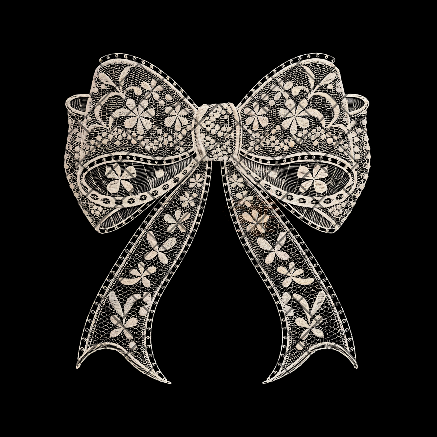 Cream Lace Bow PNG