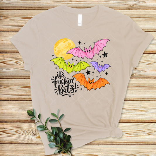 It's Freakin' Bats Colorful Halloween - Premium Graphic T-Shirt for Casual Wear
