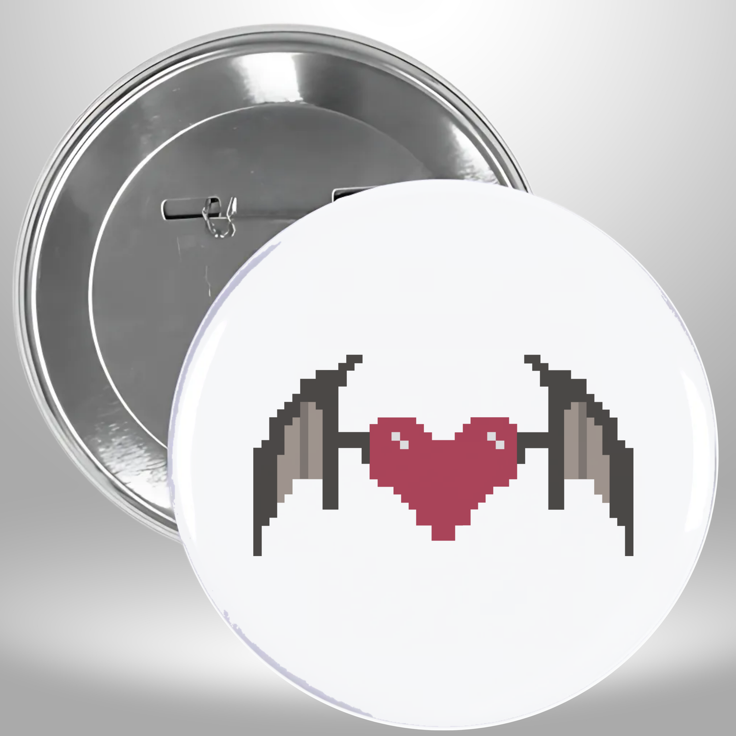 8 Bit Demon Heart Pinback Button