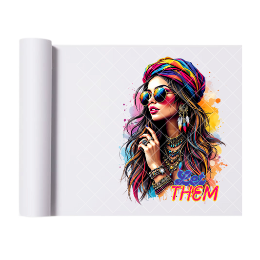 Let Them Painted Beauty - Direct Print Film Transfer for Trendy T-Shirts, Cotton, Polyester & Blends - High-Quality Print