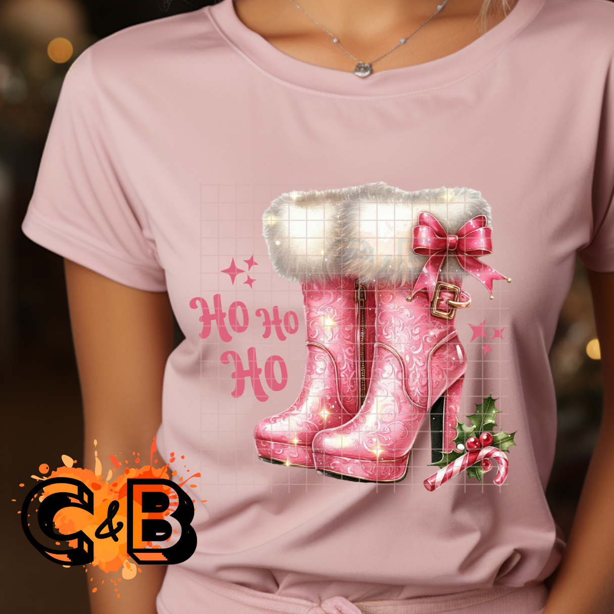 Ho Ho Ho Pink Boots T-Shirt