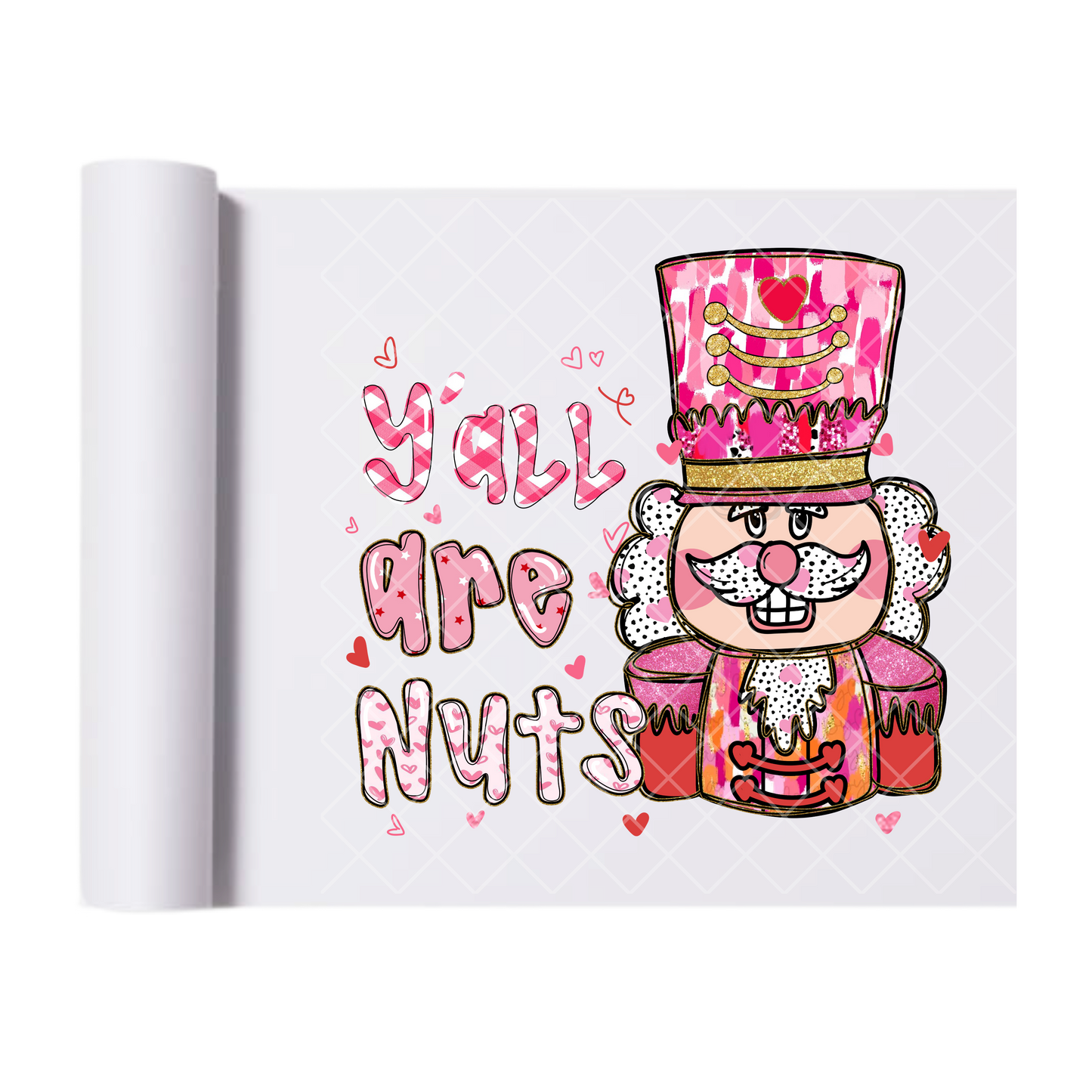 Yall Are Nuts Christmas - Direct-To-Film Heat Transfer for T-Shirts, Cotton, Polyester & Blends - High-Quality Print