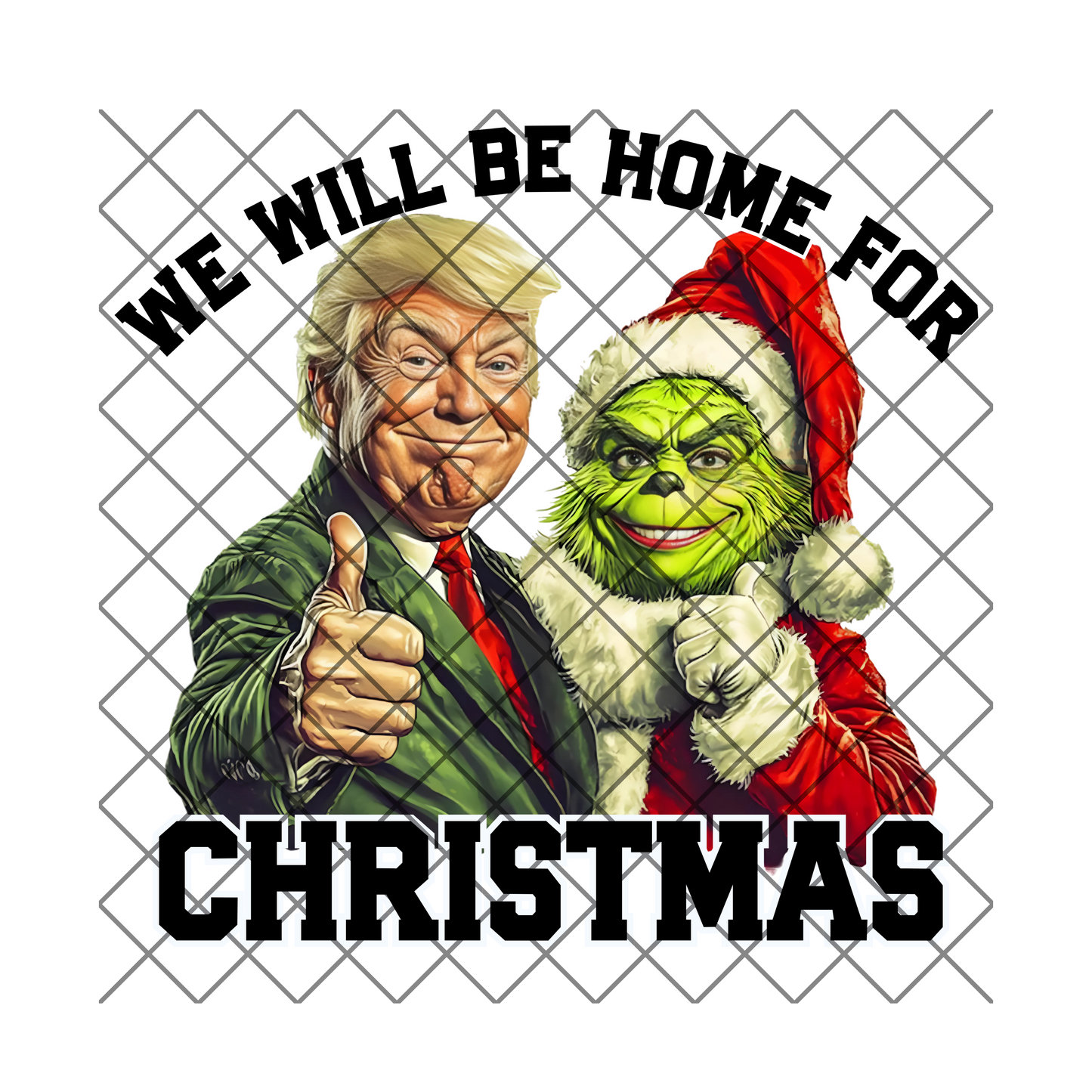 Home For Christmas Trump Green Man PNG