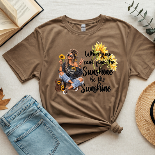 When You Can't Find Sunshine Sunflowers - Premium Graphic T-Shirt for Casual Wear