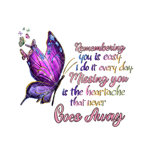 Remembering You Purple Butterfly PNG