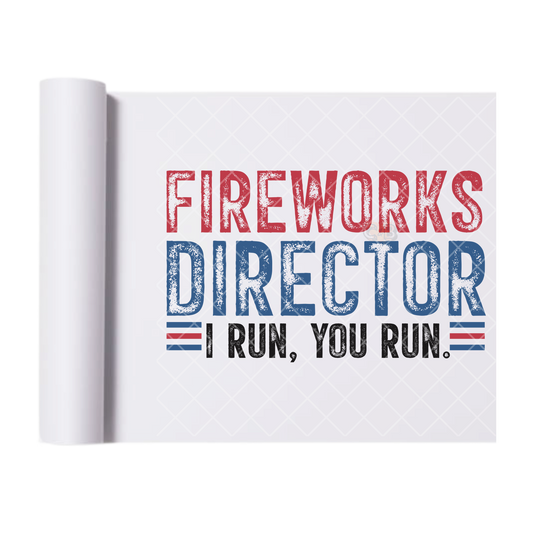 Fireworks Director - Direct Print Film Transfer for Trendy T-Shirts, Cotton, Polyester & Blends - High-Quality Print