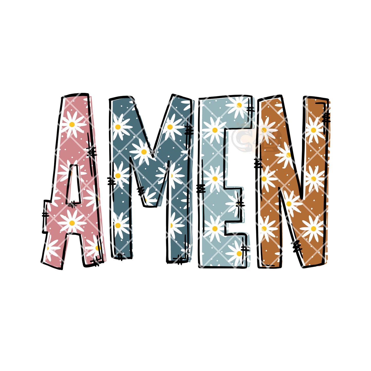 Amen daisy pattern PNG