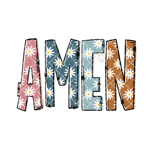 Amen daisy pattern PNG