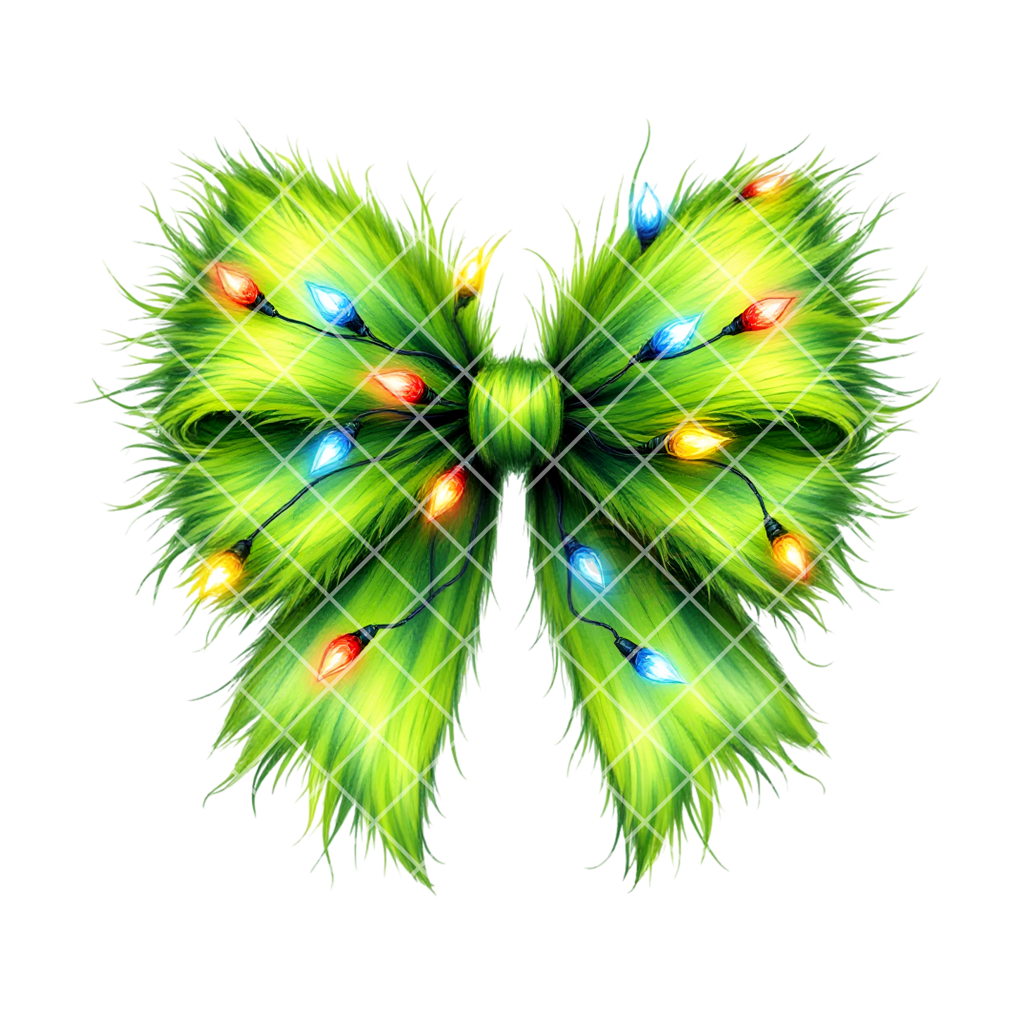 Grinchy Christmas Tree Bow PNG