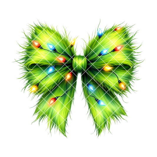 Grinchy Christmas Tree Bow PNG