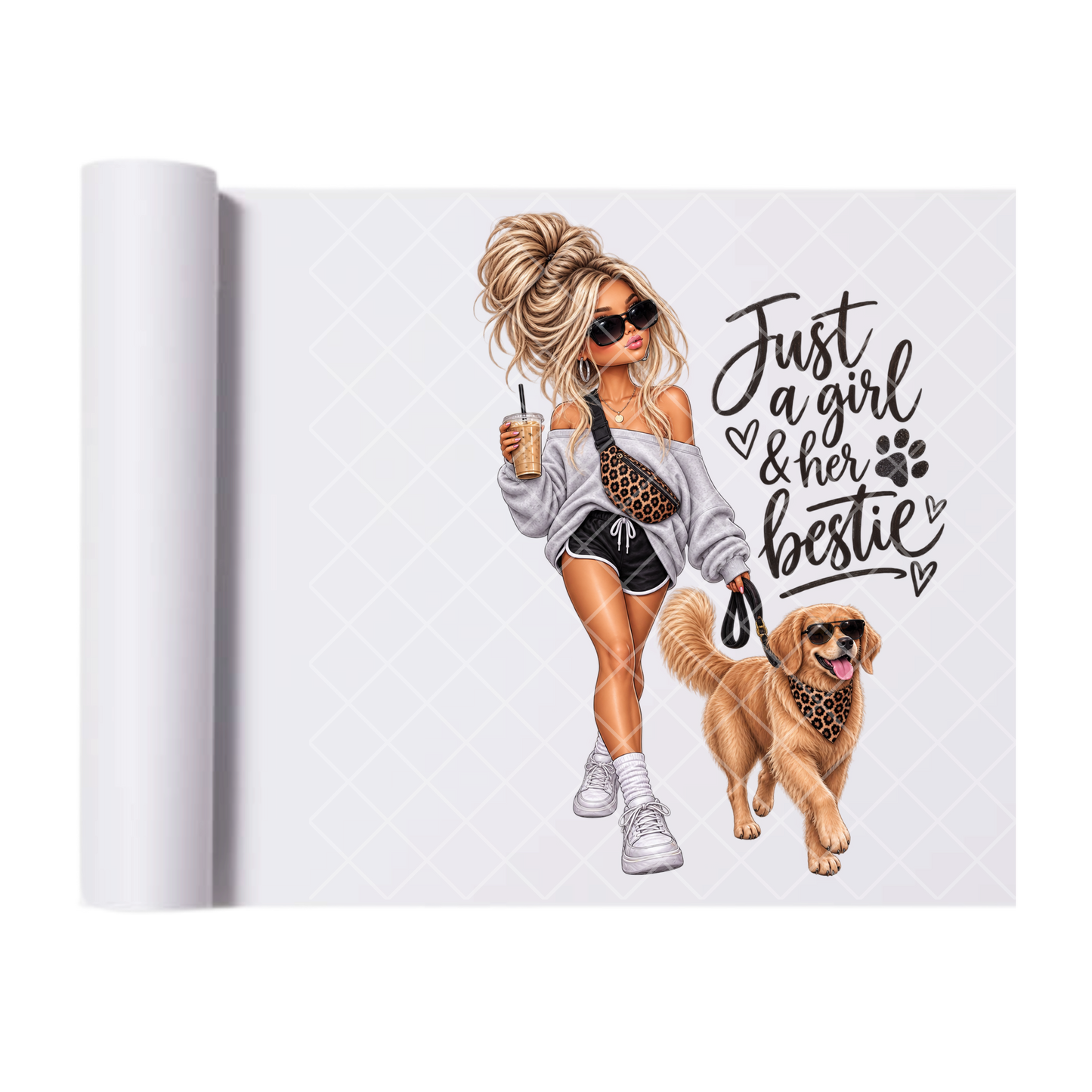 Just A Girl and Her Lab - Direct Transfer Print, Ready To Press For T-Shirts, Cotton, Polyester & Blends - Tshirt Business Quality