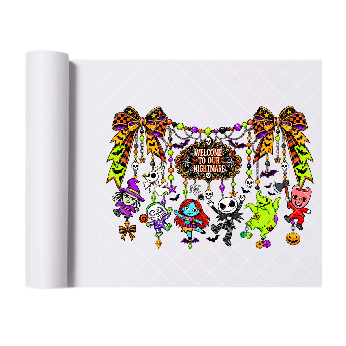 Welcome To Our Nightmare Charms - Ready To Press Print Transfer for Apparel, Cotton, Polyester & Blends - High-Quality Print- Commercial Grade
