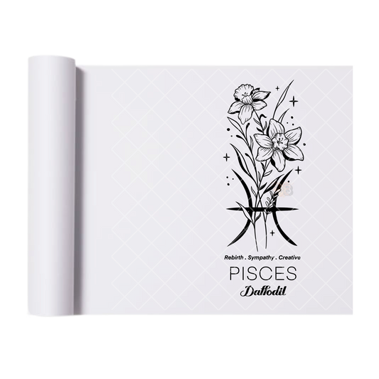 Pisces Daffodil - Direct Print Film Transfer for T-Shirts, Cotton, Polyester & Blends - High-Quality Print