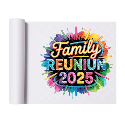 Family Reunion 2025 - Direct Print Film Transfer for Trendy T-Shirts, Cotton, Polyester & Blends - High-Quality Print