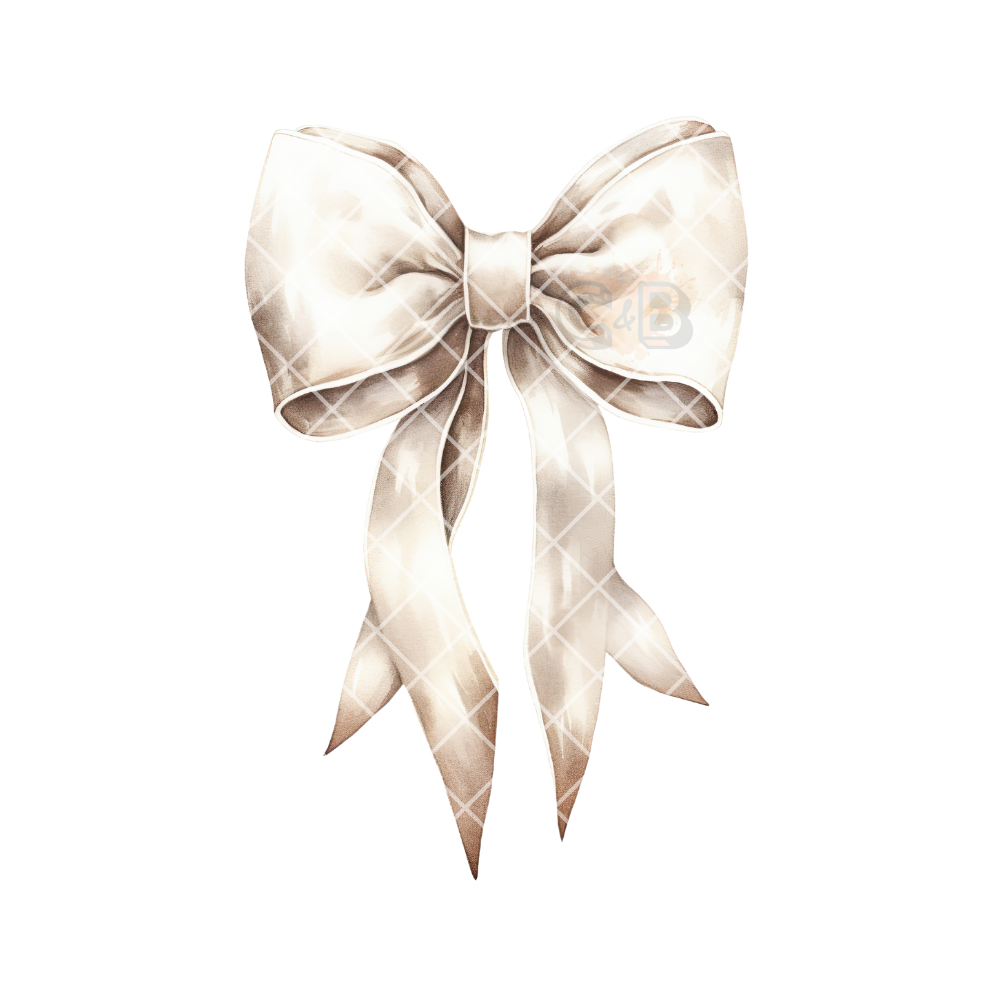 White bow illustration PNG