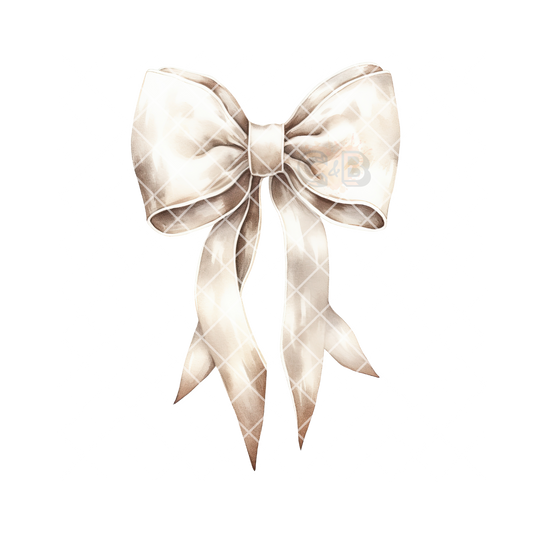 White bow illustration PNG