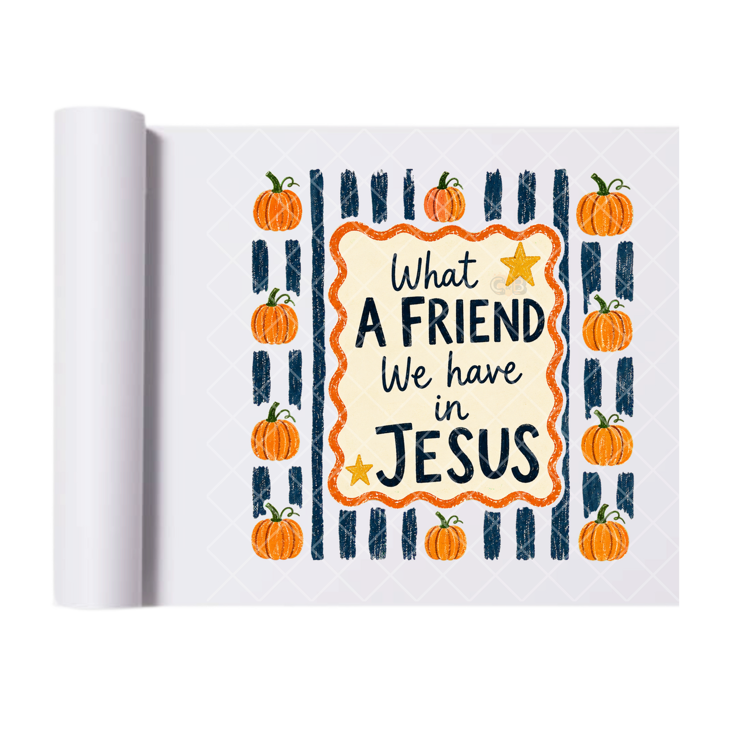 What A Friend We Have In Jesus Pumpkins - Ready To Press Print Transfer for Apparel, Cotton, Polyester & Blends - High-Quality Print- Commercial Grade