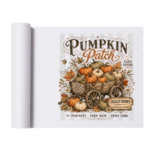 Pumpkin Patch Lines - Ready To Press Print Transfer for Apparel, Cotton, Polyester & Blends - High-Quality Print- Commercial Grade