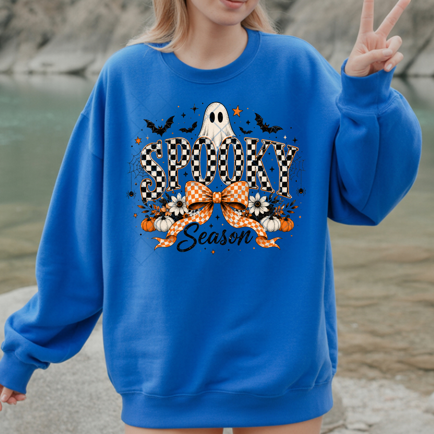 Checkered Spooky Season - Premium Graphic T-Shirt for Casual Wear