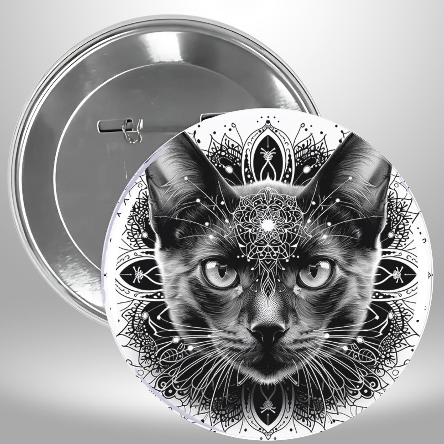 Bw Cat Pinback Button