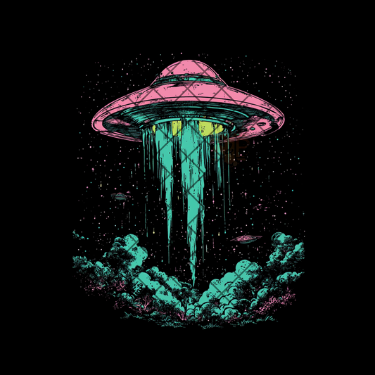 Comic green UFO PNG
