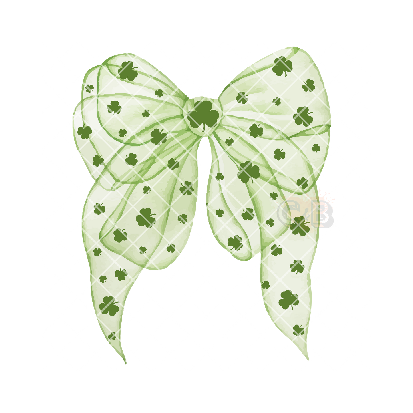 Shamrock Clover Bow PNG
