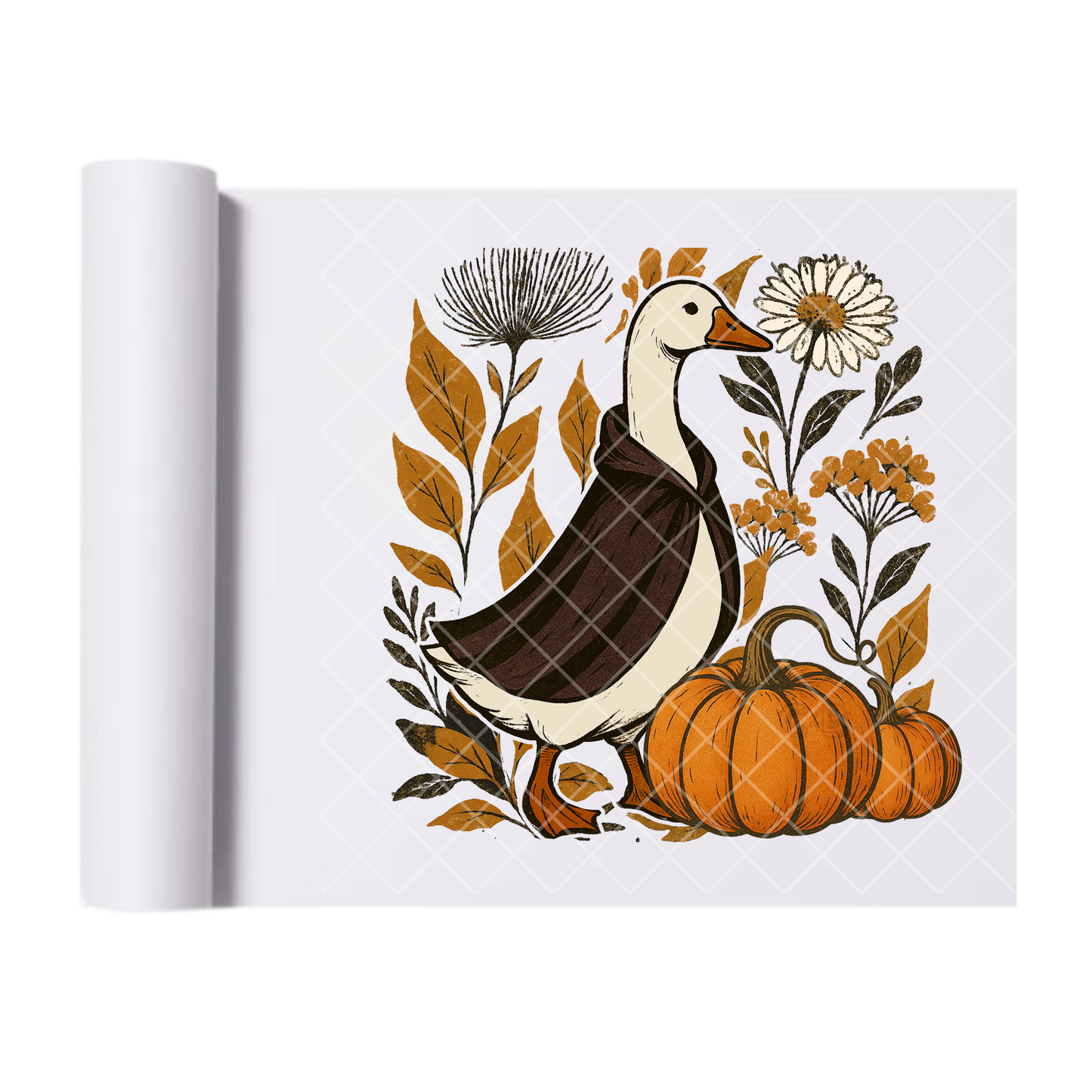 Fall Duck -DRAFT - Ready To Press Print Transfer for Apparel, Cotton, Polyester & Blends - High-Quality Print- Commercial Grade