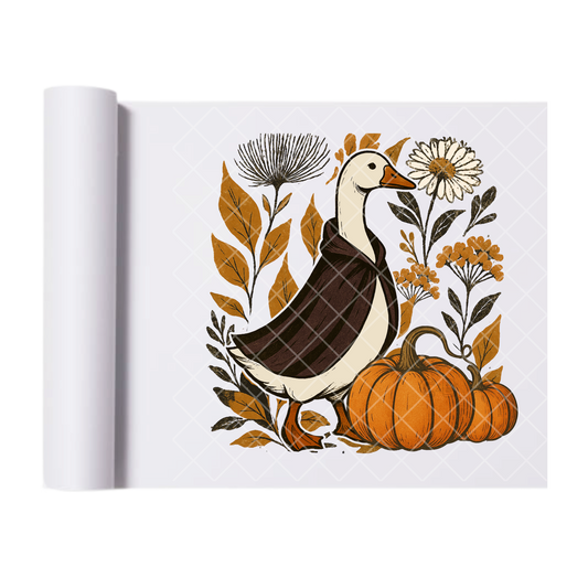 Fall Duck -DRAFT - Ready To Press Print Transfer for Apparel, Cotton, Polyester & Blends - High-Quality Print- Commercial Grade