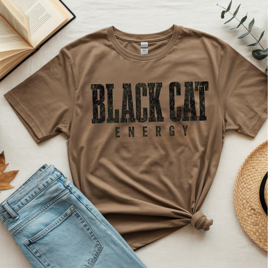 Black Cat Energy - Premium Graphic T-Shirt for Casual Wear