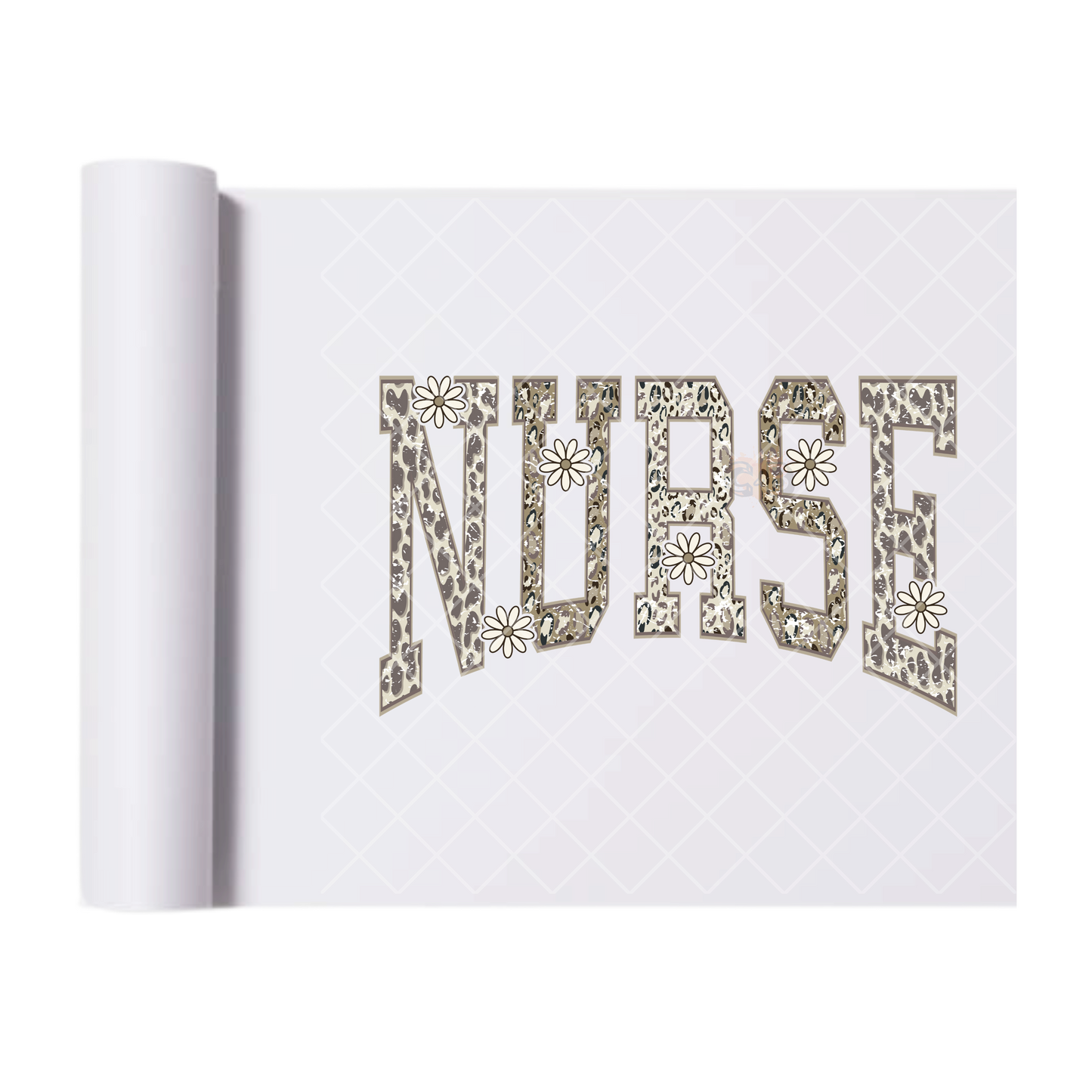 Nurse Lace Daisy - Direct Print Film Transfer for T-Shirts, Cotton, Polyester & Blends - High-Quality Print