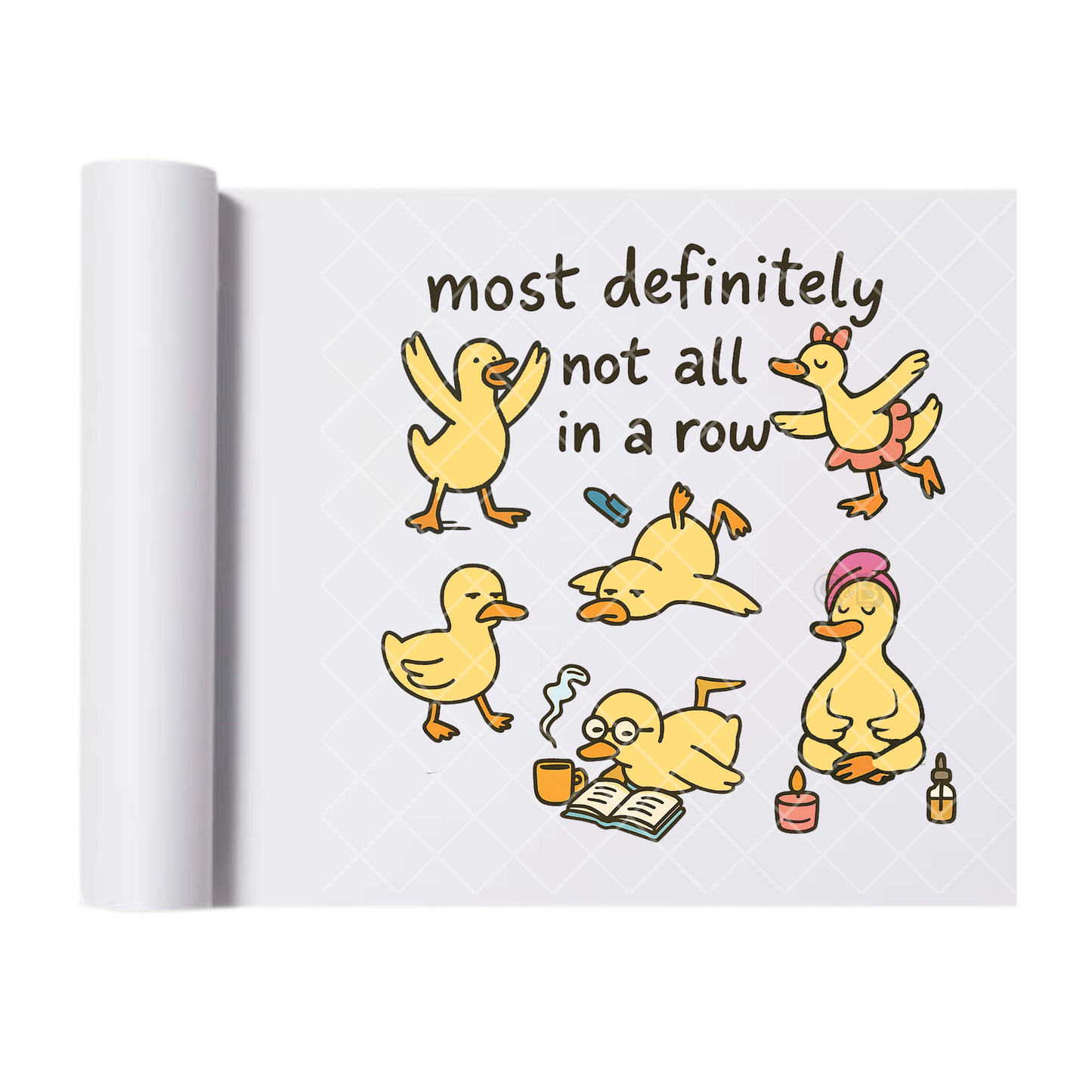 Ducks Not in a Row - Direct Transfer Print, Ready To Press For T-Shirts, Cotton, Polyester & Blends - Tshirt Business Quality