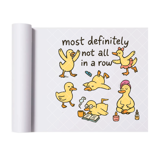 Ducks Not in a Row - Direct Transfer Print, Ready To Press For T-Shirts, Cotton, Polyester & Blends - Tshirt Business Quality