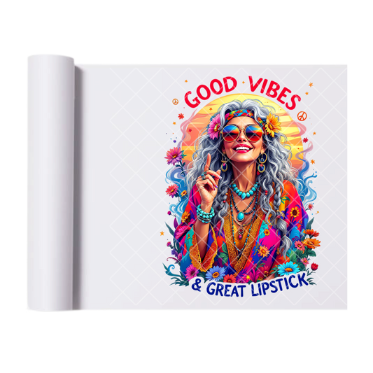 Lipstick & Attitude - Ready To Press Print Transfer for Apparel, Cotton, Polyester & Blends - High-Quality Print- Commercial Grade