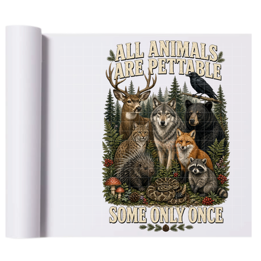 Pettable animals - Direct Print Film Transfer for Trendy T-Shirts, Cotton, Polyester & Blends - High-Quality Print