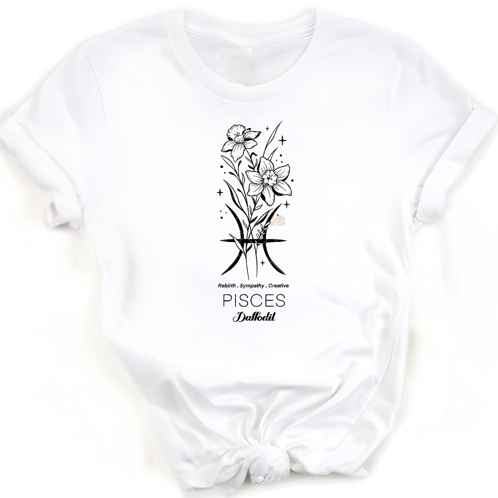 Pisces Daffodil - Premium Graphic Trendy T-Shirt for Casual Wear