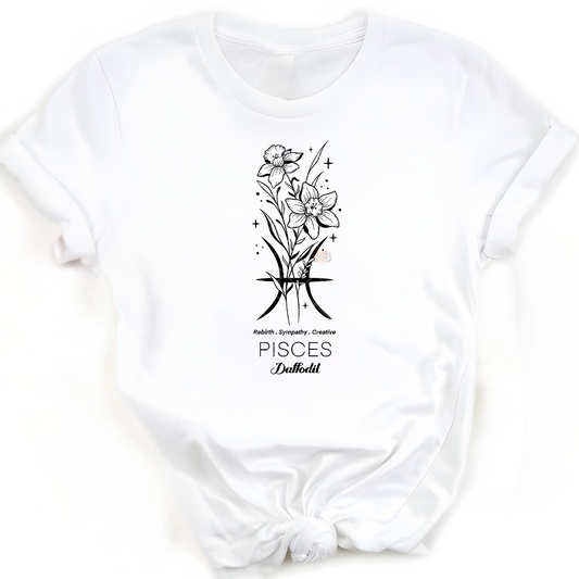 Pisces Daffodil - Premium Graphic Trendy T-Shirt for Casual Wear