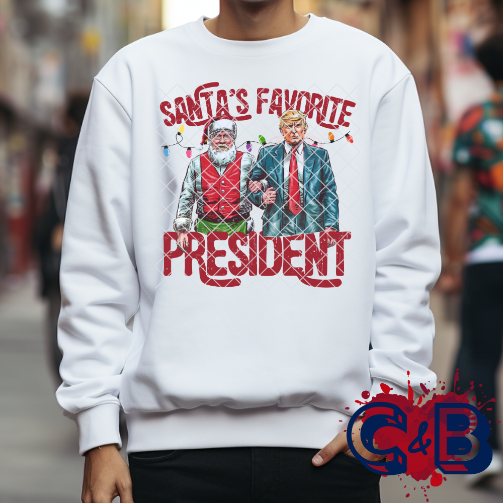 Santa’s Favorite President DTF Transfer