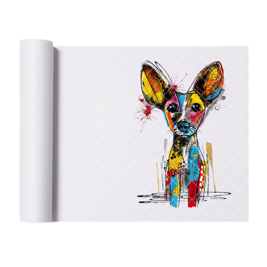 Chihuahua Art Painting - Direct Print Film Transfer for Trendy T-Shirts, Cotton, Polyester & Blends - High-Quality Print