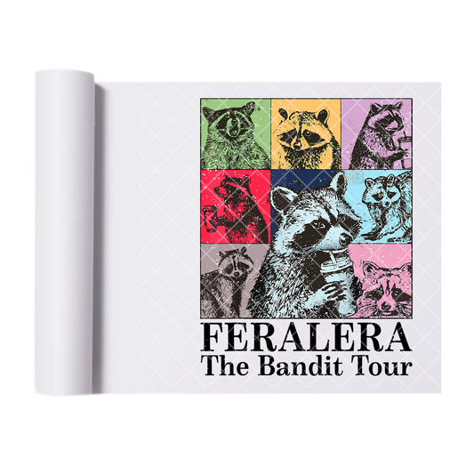 Feral Era Bandit Tour - Direct Print Film Transfer for Trendy T-Shirts, Cotton, Polyester & Blends - High-Quality Print