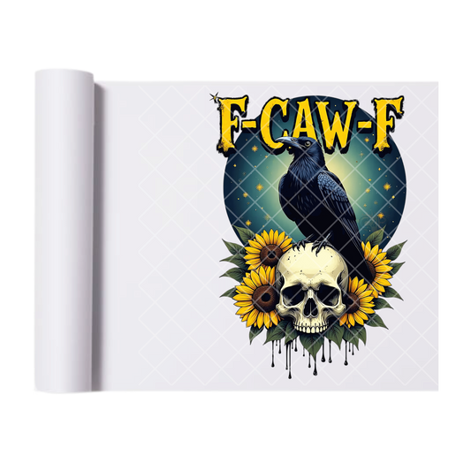 Fcawf Crow Sunflowers - Ready To Press Print Transfer for Apparel, Cotton, Polyester & Blends - High-Quality Print- Commercial Grade