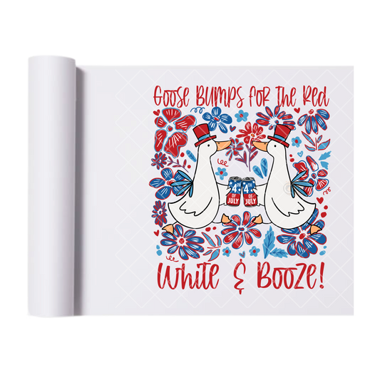 Celebrating Geese 4th - Direct Print Film Transfer for T-Shirts, Cotton, Polyester & Blends - High-Quality Print