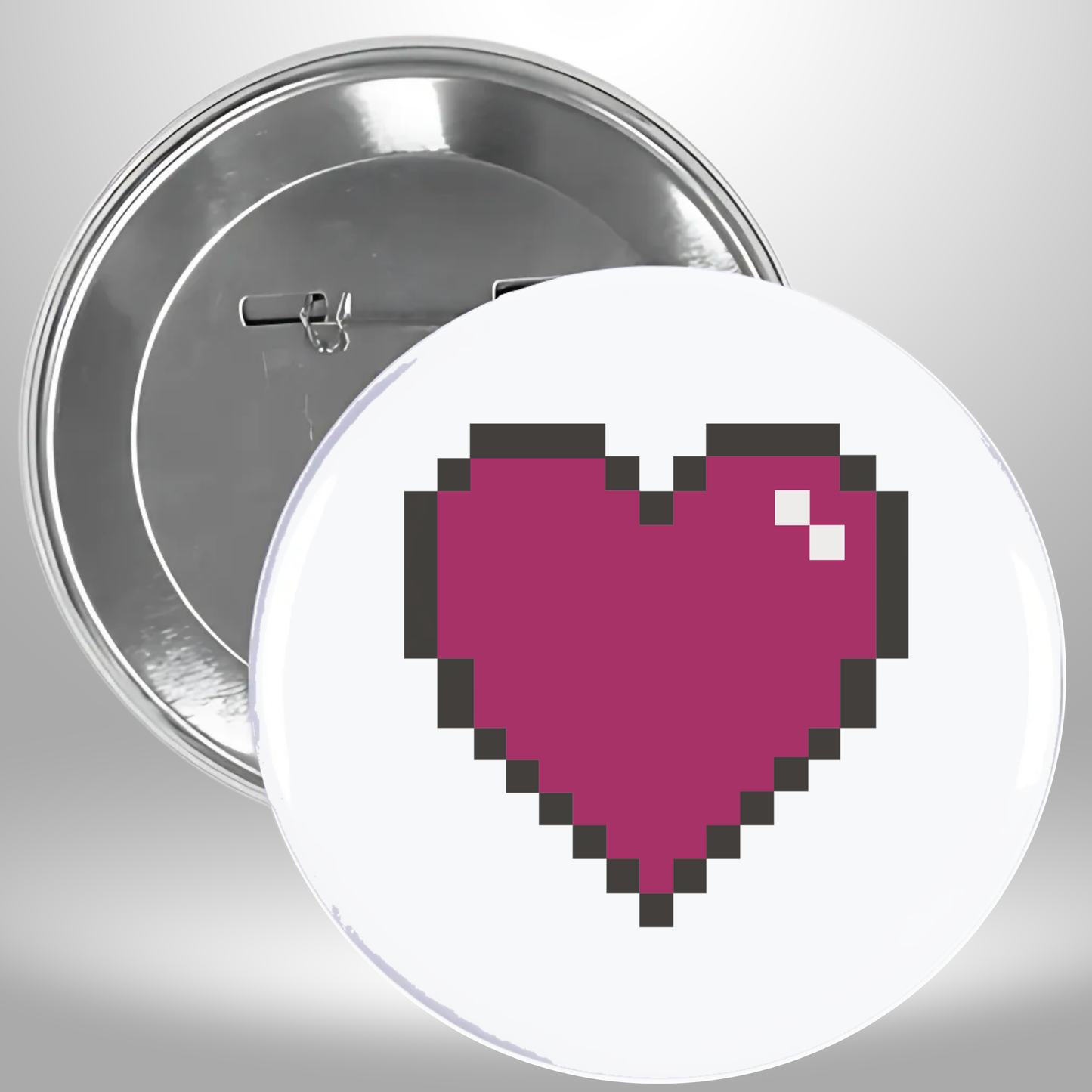 8 Bit Heart Life Pinback Button