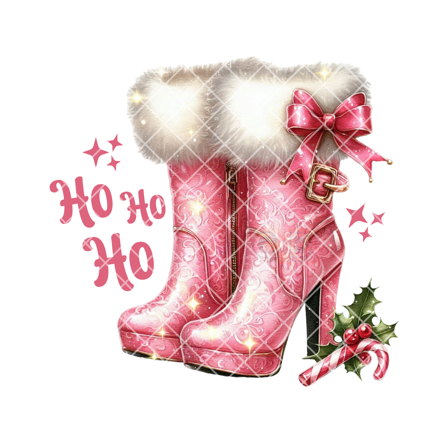 Ho Ho Ho Pink Boots PNG