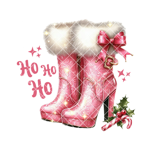 Ho Ho Ho Pink Boots PNG