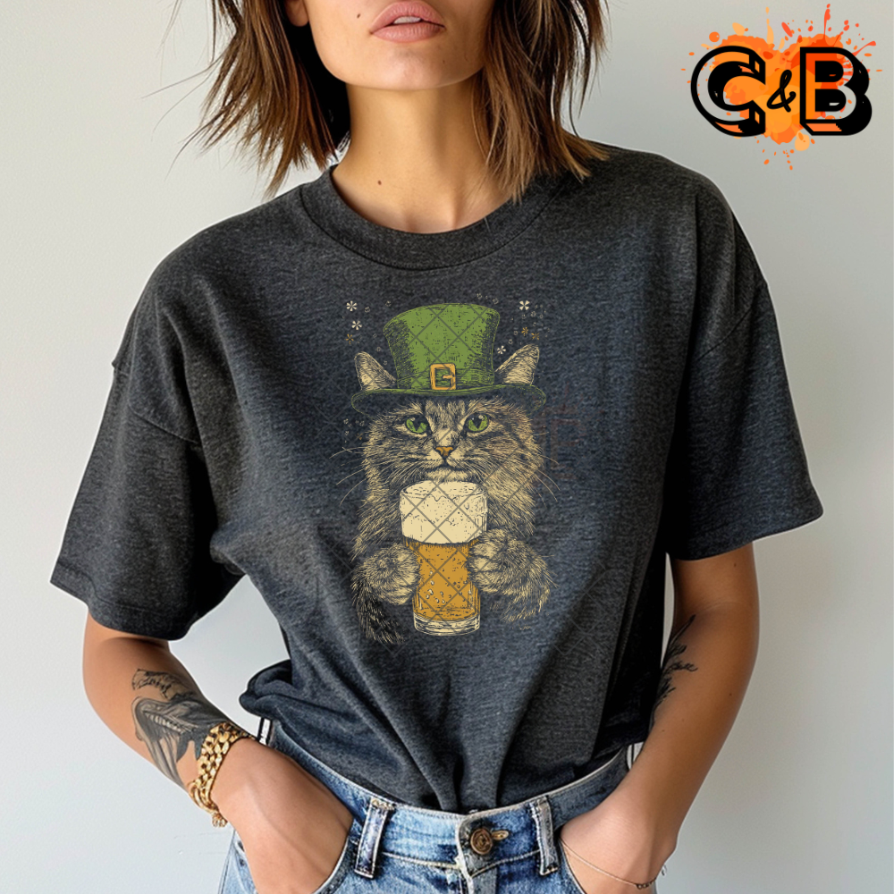 Shamrock St. Patrick’s day cat PNG