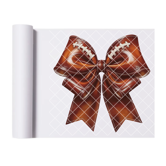 Football themed bow DTF film t shirt transfer